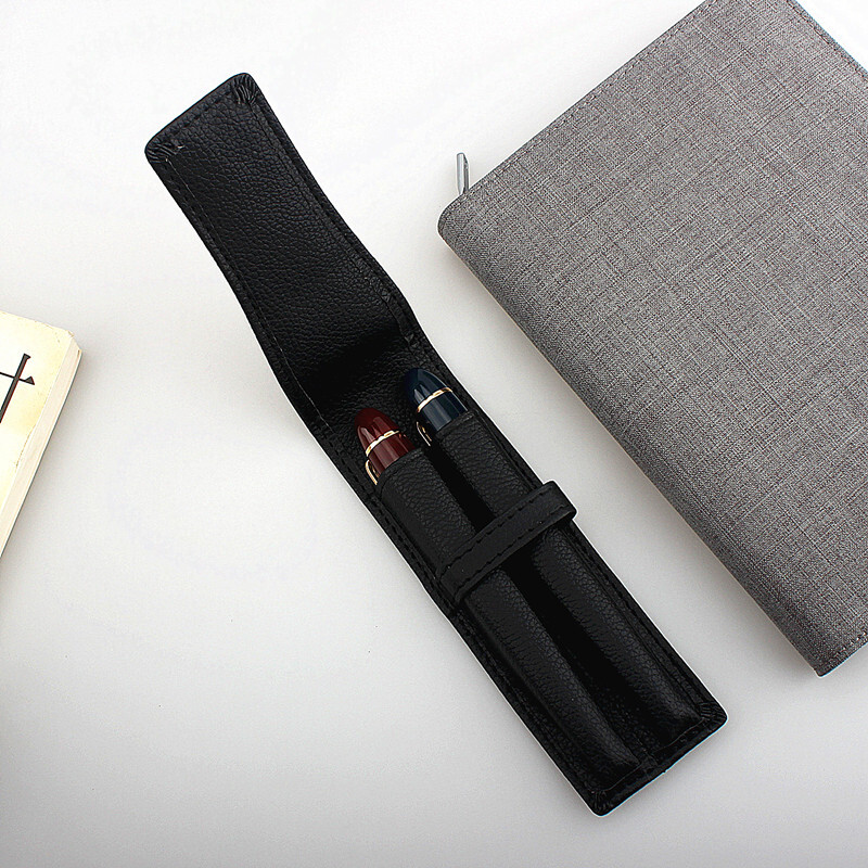 Pehme pliiatsiümbris 2 pesaga hoidikukaitse PU-nahast pliiatsiümbris Kirjutusmaterjalid Säilituskott Kontoritarbed Kingitus