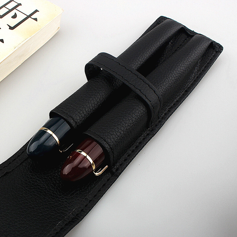 Pehme pliiatsiümbris 2 pesaga hoidikukaitse PU-nahast pliiatsiümbris Kirjutusmaterjalid Säilituskott Kontoritarbed Kingitus