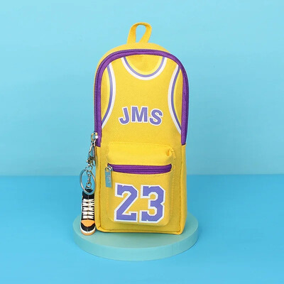 Suure mahutavusega korvpalliteemaline kahekihiline pliiatsikott, lõuendist pliiatsikott õpilastele, armsad pliiatsikotid