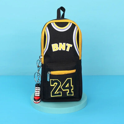 Suure mahutavusega korvpalliteemaline kahekihiline pliiatsikott, lõuendist pliiatsikott õpilastele, armsad pliiatsikotid