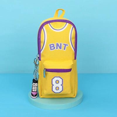 Suure mahutavusega korvpalliteemaline kahekihiline pliiatsikott, lõuendist pliiatsikott õpilastele, armsad pliiatsikotid