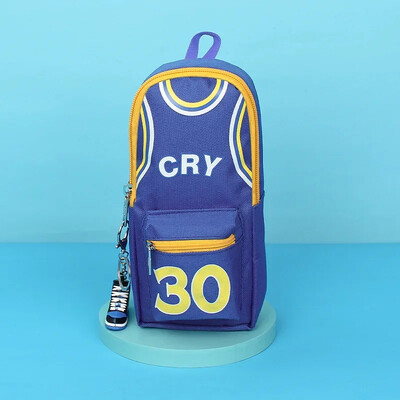 Suure mahutavusega korvpalliteemaline kahekihiline pliiatsikott, lõuendist pliiatsikott õpilastele, armsad pliiatsikotid