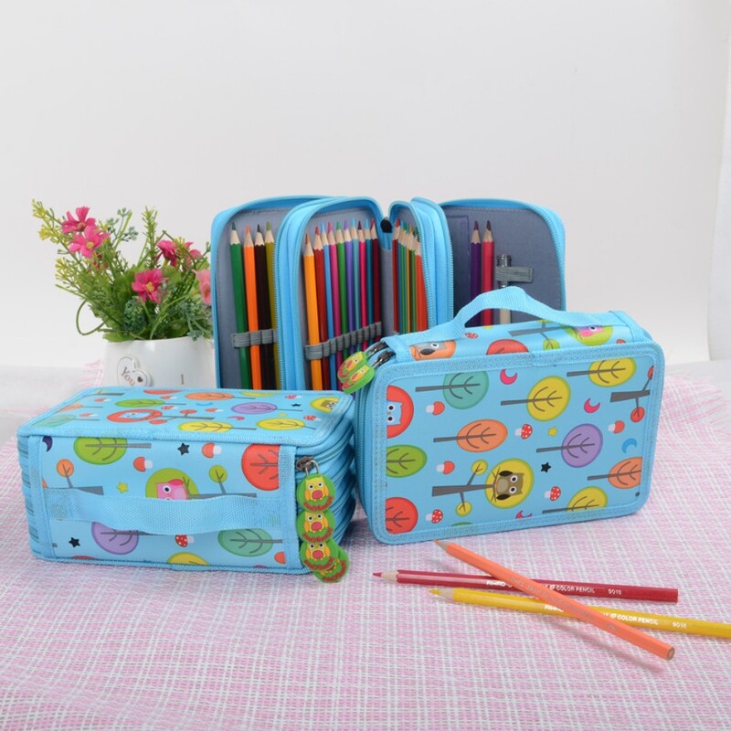 tõmblukuga pliiatsiümbrisega kaasaskantav veekindel 72 auguga pliiatsikotid PU suure mahutavusega kirjatarvete organiseerija teismeline