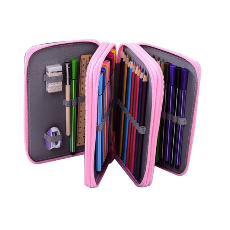 tõmblukuga pliiatsiümbrisega kaasaskantav veekindel 72 auguga pliiatsikotid PU suure mahutavusega kirjatarvete organiseerija teismeline