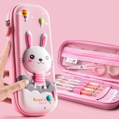 3D vienradzis jauka zīmuļu kastīte Skolas studentu kancelejas piederumu kaste Bērnu zīmuļu uzglabāšanas kaste Trīs slāņu lielas ietilpības zīmuļu futrālis dāvana