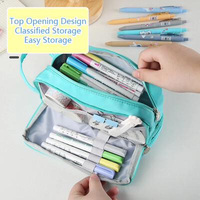 Djevojka Pernica velikog kapaciteta Kawaii estetska torbica za olovke Organizator s 3 odjeljka Slatki korejski pribor za pisanje Školski pribor