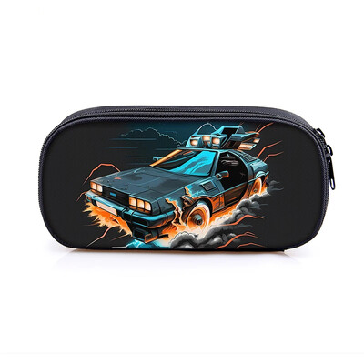 Lahe võidusõiduauto mootorrattaprint kosmeetikakohver pliiatsikott Punk mootorratta hoiukoht statsionaarne kott pliiatsikarp Koolitarbed kingitus