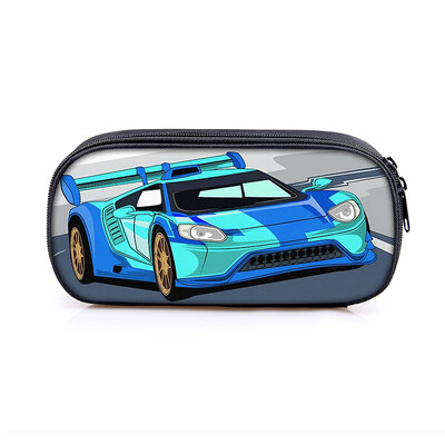 Lahe võidusõiduauto mootorrattaprint kosmeetikakohver pliiatsikott Punk mootorratta hoiukoht statsionaarne kott pliiatsikarp Koolitarbed kingitus