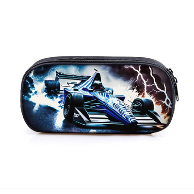 Lahe võidusõiduauto mootorrattaprint kosmeetikakohver pliiatsikott Punk mootorratta hoiukoht statsionaarne kott pliiatsikarp Koolitarbed kingitus