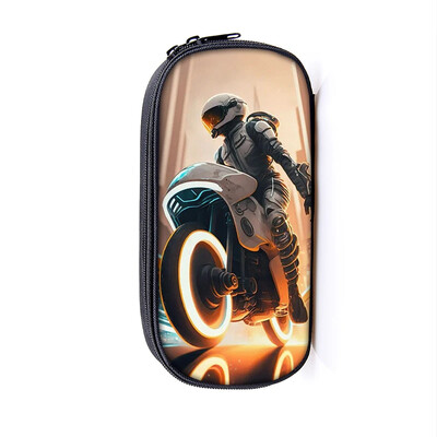 Lahe võidusõiduauto mootorrattaprint kosmeetikakohver pliiatsikott Punk mootorratta hoiukoht statsionaarne kott pliiatsikarp Koolitarbed kingitus