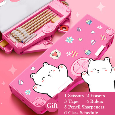 Μολυβοθήκες Kawaii Πολυλειτουργικό χαριτωμένο στυλό κουτί Επιστροφή στο Σχολείο Προμήθειες γραφείου για κορίτσι Ιαπωνική κορεατική τσάντα αποθήκευσης Χαρτικά