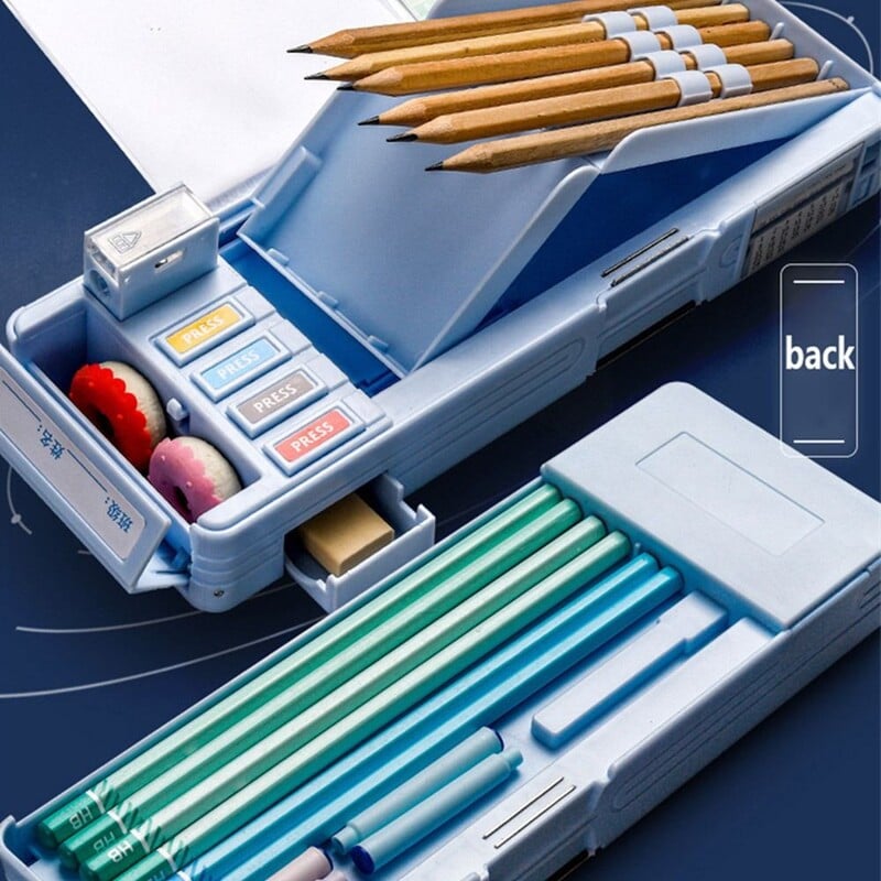 Cutie multifuncțională pentru creion, cutie de papetărie pentru elevi de școală, pentru copii, cutie de depozitare pentru creion, noutate, cutie de creion de mare capacitate, cadou