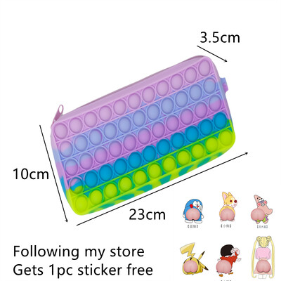 Pretstresa silikona maisiņš Bubble Fidget zīmuļu futrālis Pildspalvu turētājs Sensoriskas spēles Spiedrums Push Bērni Rotaļlietas Biroja kancelejas preču organizators