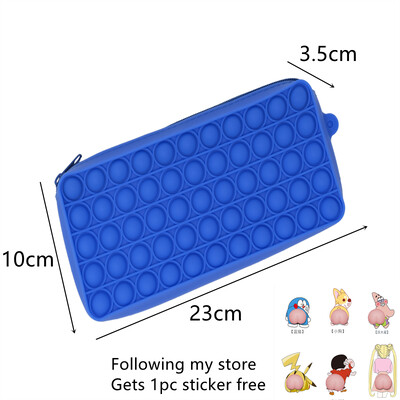 Pretstresa silikona maisiņš Bubble Fidget zīmuļu futrālis Pildspalvu turētājs Sensoriskas spēles Spiedrums Push Bērni Rotaļlietas Biroja kancelejas preču organizators