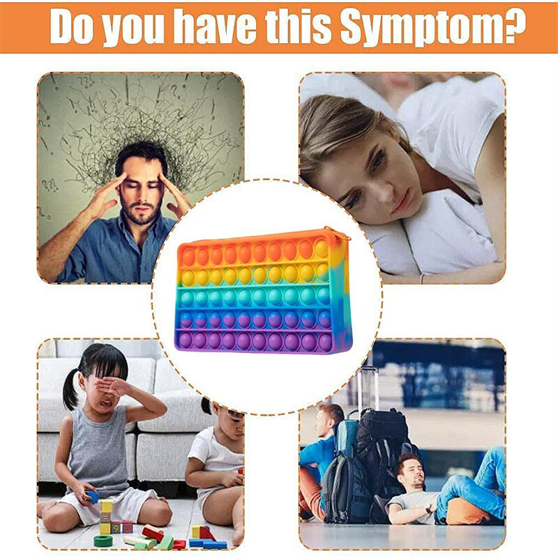 Pretstresa silikona maisiņš Bubble Fidget zīmuļu futrālis Pildspalvu turētājs Sensoriskas spēles Spiedrums Push Bērni Rotaļlietas Biroja kancelejas preču organizators