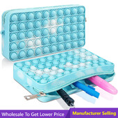 Push Bubble kancelejas piederumu futrālis Pildspalvu kastīte Kosmētika Uzglabāšana Fidget Sensory Stresa Release Pencil Bag Biroja skolas piederumi