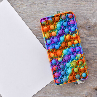 Push Bubble kancelejas piederumu futrālis Pildspalvu kastīte Kosmētika Uzglabāšana Fidget Sensory Stresa Release Pencil Bag Biroja skolas piederumi