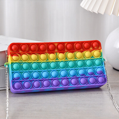 Push Bubble kancelejas piederumu futrālis Pildspalvu kastīte Kosmētika Uzglabāšana Fidget Sensory Stresa Release Pencil Bag Biroja skolas piederumi