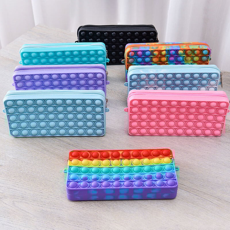 Push Bubble kancelejas piederumu futrālis Pildspalvu kastīte Kosmētika Uzglabāšana Fidget Sensory Stresa Release Pencil Bag Biroja skolas piederumi