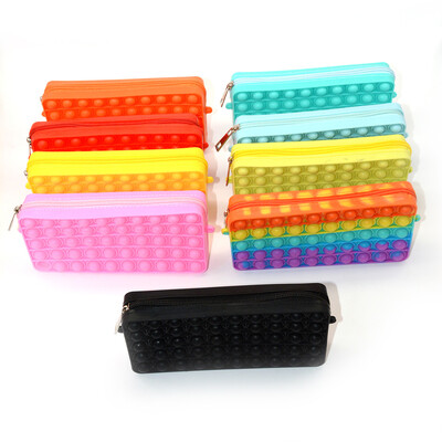 Pop Its Pencil Case Kawaii Stationery School Μολυβοθήκες Trousse Scolaire Silica Gel Estuches Escolares Piornik Μολυβοθήκη