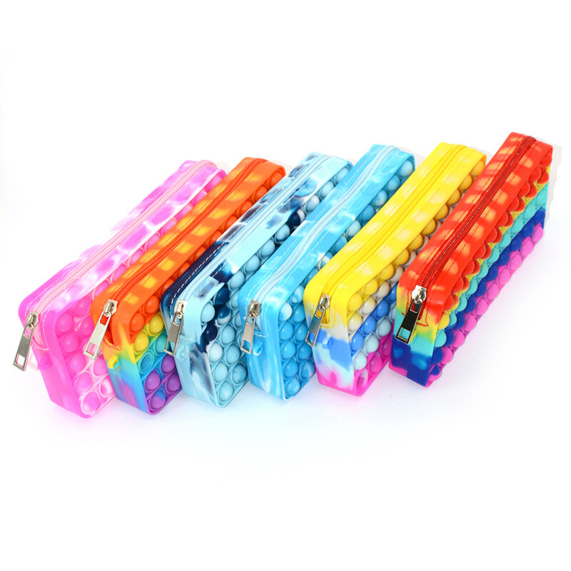Pop Its Pencil Case Kawaii Stationery School Μολυβοθήκες Trousse Scolaire Silica Gel Estuches Escolares Piornik Μολυβοθήκη