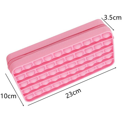 Silikonska torbica za ublažavanje stresa Pop Push It Pernica Bubble Fidget Toys Senzorske igre Poklon za djecu Organizator za pisaći držač za olovke