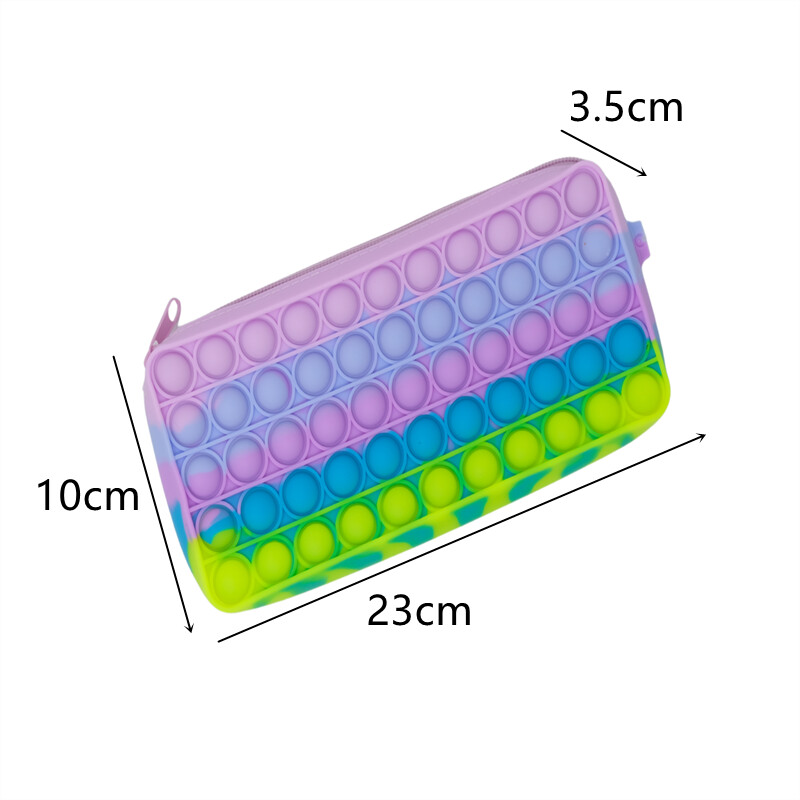Silikonska torbica za ublažavanje stresa Pop Push It Pernica Bubble Fidget Toys Senzorske igre Poklon za djecu Organizator za pisaći držač za olovke