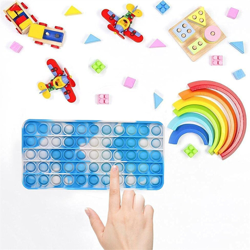 Silikonska torbica za ublažavanje stresa Pop Push It Pernica Bubble Fidget Toys Senzorske igre Poklon za djecu Organizator za pisaći držač za olovke