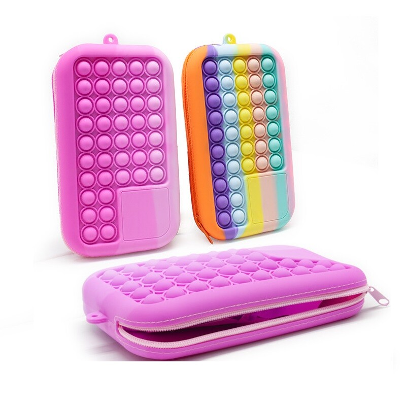 Kawaii Pop Its Pencil Cases Diverse Antistress Papetarie Geanta de depozitare Silicon Bubble Creion Geanta Soft Press Pops Figet Toys Bag
