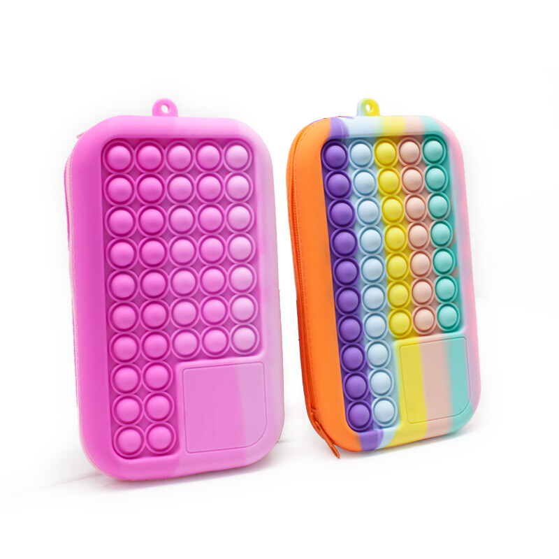 Kawaii Pop Its Pencil Cases Diverse Antistress Papetarie Geanta de depozitare Silicon Bubble Creion Geanta Soft Press Pops Figet Toys Bag