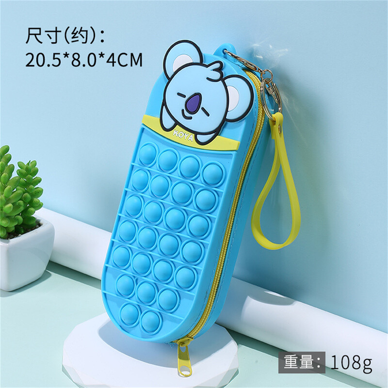 Cutie de pix cu imagine de desene animate Cutie de papetărie pentru decompresie Geanta de stilou cu bule Noua cutie de stilouri Rechizite școlare Cadou de papetărie de birou