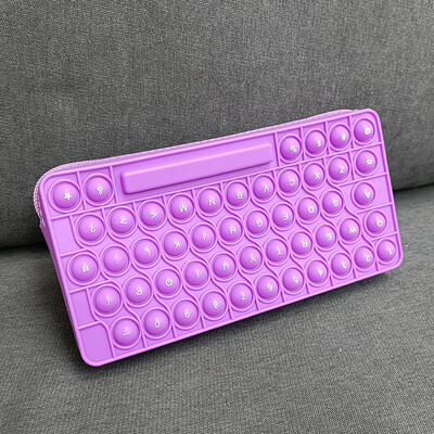 CHEN LIN 1 vnt. Paprastas vientisos spalvos silikoninis pieštukų dėklas Pop žaislai Antistresinis minkštas spaudimas Popit žaislų rašiklio krepšys mokykliniai reikmenys, dovana vaikui