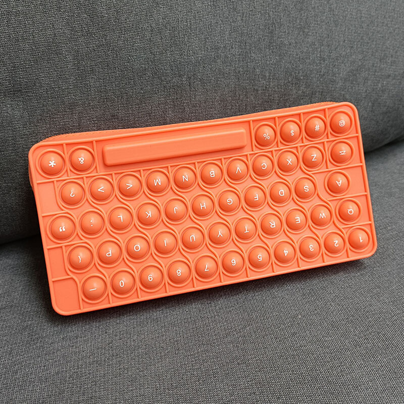 CHEN LIN 1 vnt. Paprastas vientisos spalvos silikoninis pieštukų dėklas Pop žaislai Antistresinis minkštas spaudimas Popit žaislų rašiklio krepšys mokykliniai reikmenys, dovana vaikui