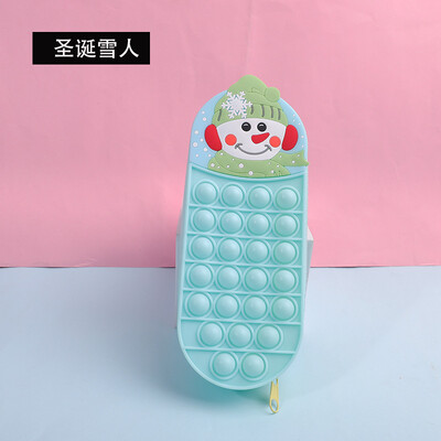 Geantă pentru creion de Crăciun, cutie portabilă de depozitare pentru articole de papetărie din silicon de capacitate mare pentru ameliorarea stresului și rezolvarea puzzle-urilor