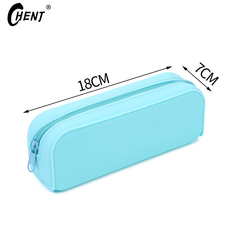Modes silikona zīmuļu futrālis studentiem, liela ietilpība, konfektes krāsains zīmuļu futrālis, radošs un minimālistisks rakstāmpiederumu pildspalva