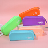 Macaroni värvi silikoonist pliiatsikarp armas kirjatarvete karp koolitarvete hoiukarp lihtne ühekihiline õpilaste pliiatsikott lastele