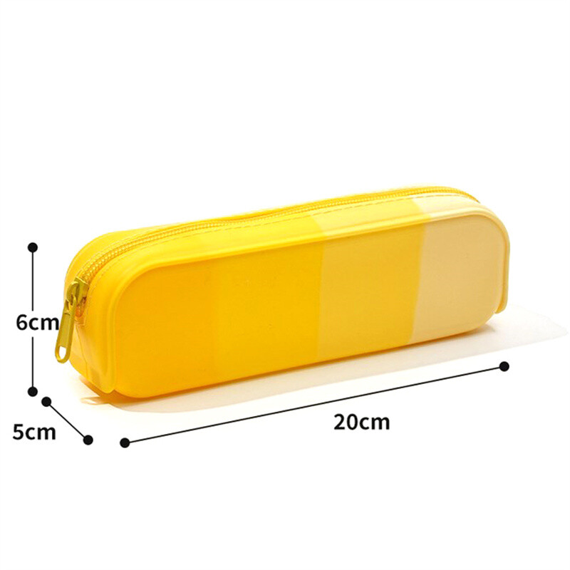 Pehme silikoonist gradientvärviline pliiatsikas õpilase kirjatarbed, suure mahutavusega hoiukott Kawaii koolitarbed