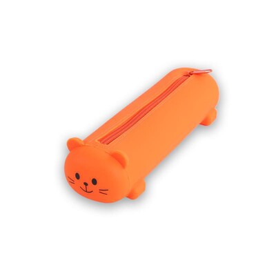 Silikoonist pliiatsiümbris armas karu, pehme sissetõmmatav pliiatsikonteiner Loov joonlaua hoidik kirjatarvete karp Lastele kingituste kott Kott INS