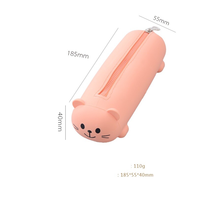 Silikoonist pliiatsiümbris armas karu, pehme sissetõmmatav pliiatsikonteiner Loov joonlaua hoidik kirjatarvete karp Lastele kingituste kott Kott INS