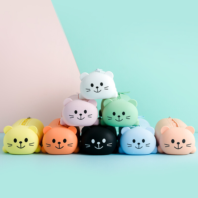 Silikoonist pliiatsiümbris armas karu, pehme sissetõmmatav pliiatsikonteiner Loov joonlaua hoidik kirjatarvete karp Lastele kingituste kott Kott INS