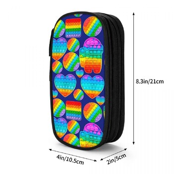 Popit Anti-Stress System пенали с голям капацитет Чанти за химикалки Кутия за химикалки Чанта за моливи за момчета Момичета Студенти Канцеларски материали Офис