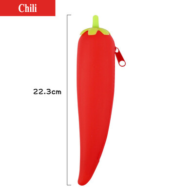 Kreativna Silikonska pernica s patentnim zatvaračem Patlidžan Grašak Mahuna Kukuruz Oblik mrkve Kawaii Studentska olovka Torba za pohranu Organizator Poklon za djecu