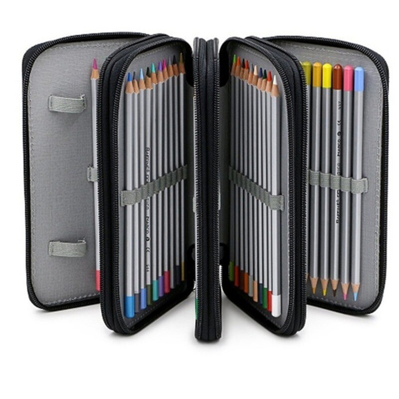 Husă de creion cu 36/48/72 găuri pentru desen, pictură, pixuri, pixuri, pixuri multifuncționale, de mare capacitate, papetărie școlară, pungă de aprovizionare