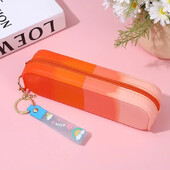 Uus armas värvigradient silikoonist pliiatsiümbris Loominguline veekindel lihtne Kawaii kirjatarvete pliiatsi hoiukarp tüdrukute koolitarbed