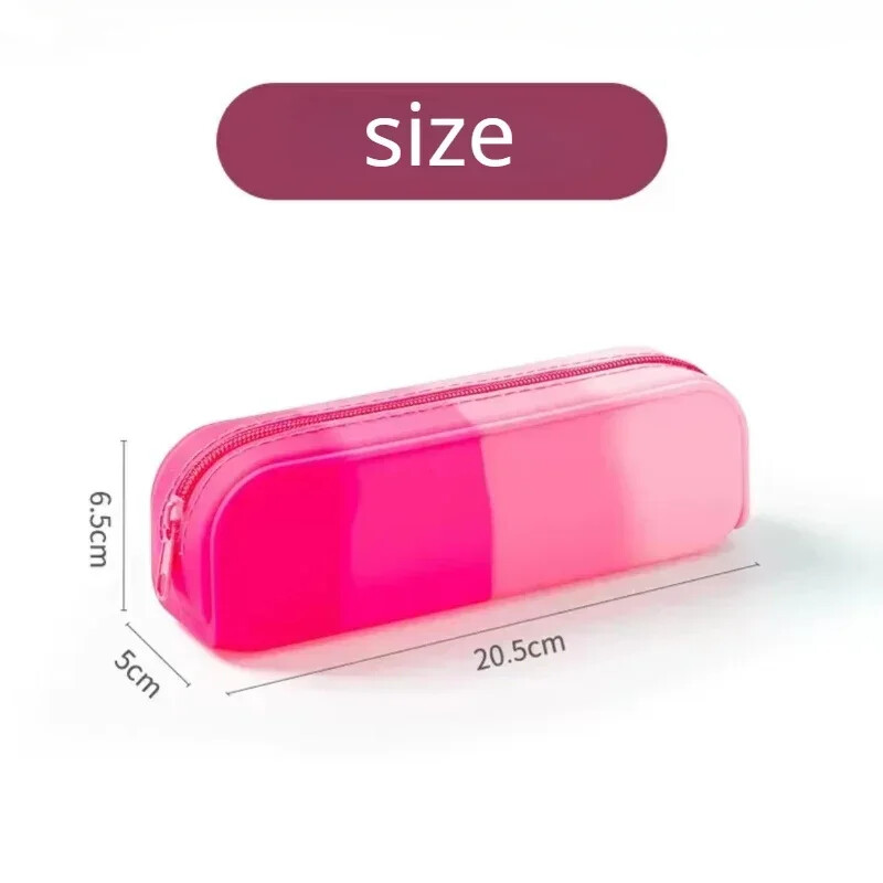 Uus armas värvigradient silikoonist pliiatsiümbris Loominguline veekindel lihtne Kawaii kirjatarvete pliiatsi hoiukarp tüdrukute koolitarbed