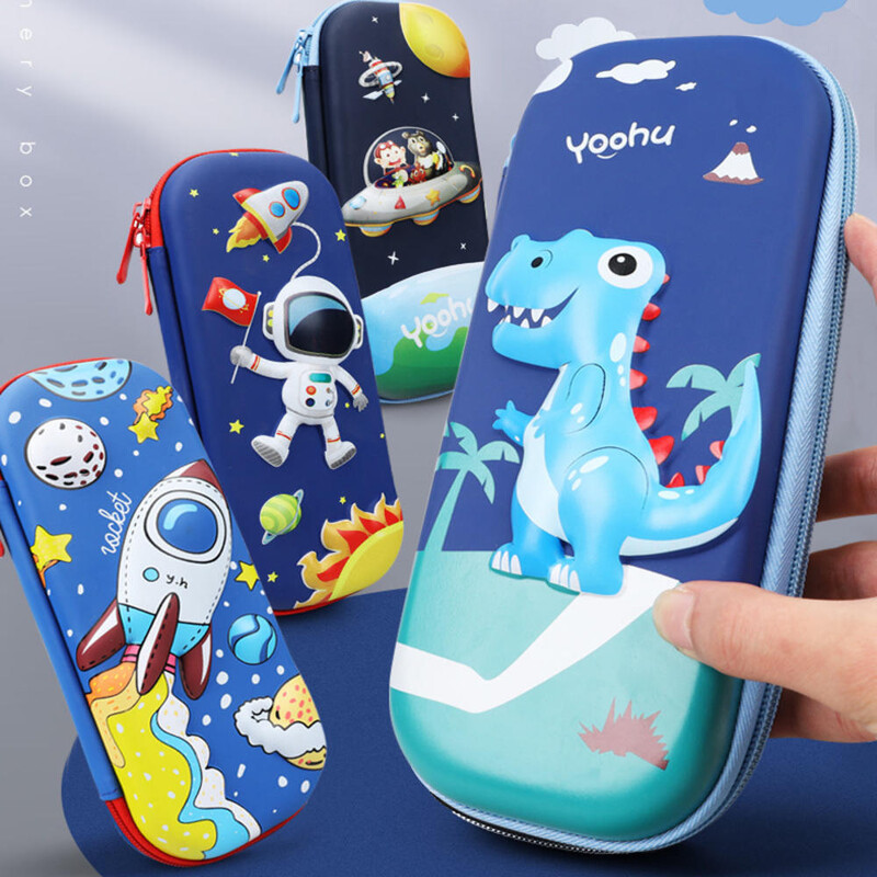 Trusa de creion Papetărie școlară Kawaii 3d Space Pen Case Studenți Rechizite școlare Drăguț Dinozaur Cutie de creion de mare capacitate