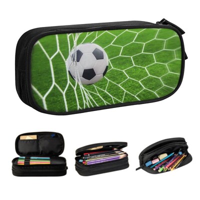 Individualizuotas Kawaii Soccer Goal pieštuko dėklas berniukams Gilrs Didelės talpos futbolo sportinio pieštuko maišelis mokykliniai reikmenys