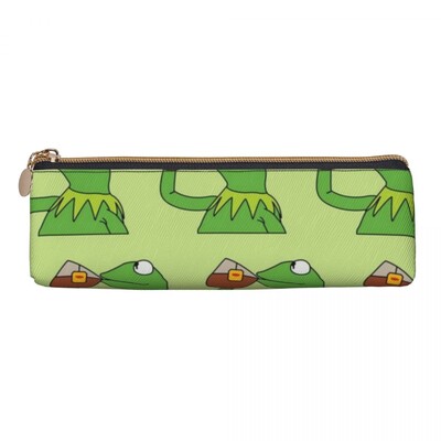 Vardes prinča raksts trīsstūrveida zīmuļa futrālis Kawaii zaļš karikatūra vardes elementāra zīmuļu kastīte meitenēm zēniem kawaii ādas pildspalvu soma