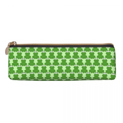 Vardes prinča raksts trīsstūrveida zīmuļa futrālis Kawaii zaļš karikatūra vardes elementāra zīmuļu kastīte meitenēm zēniem kawaii ādas pildspalvu soma
