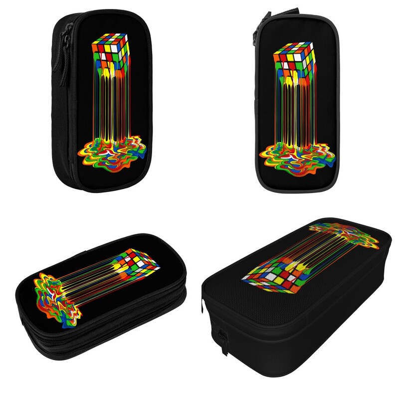 Rubik Rainbow Melted Cube pliiatsiümbris Pliiatsikott Pliiats Tüdrukutele Poistele Suur pliiatsikotid Õpilastele Koolikingitused Kirjatarbed